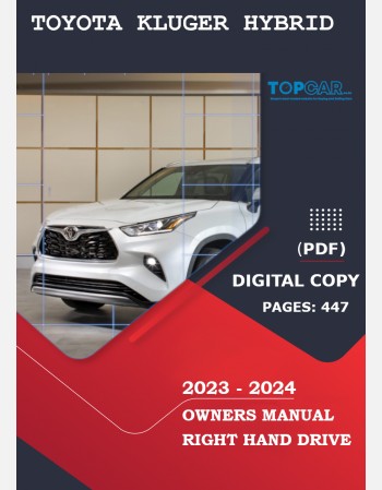 toyota kluger hybrid 2023-2024 owners manual
